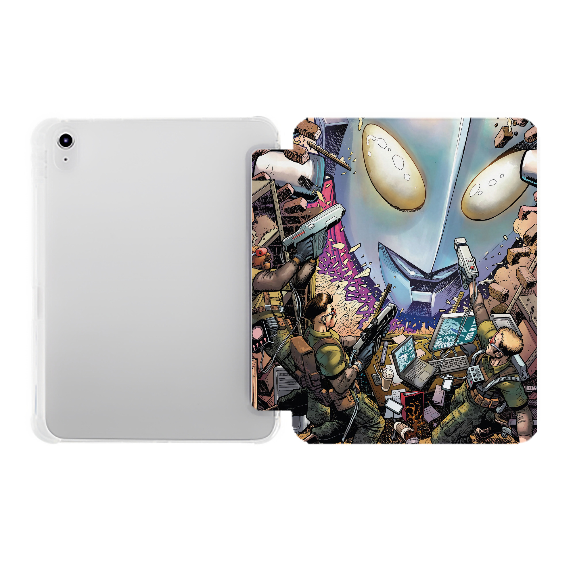 （画像用） ウルトラマン Ultraman IPad ケース ペン収納付き 三つ折りスタンド PUレザー×シリコン 対応機種9.5/10.5/10.9インチ